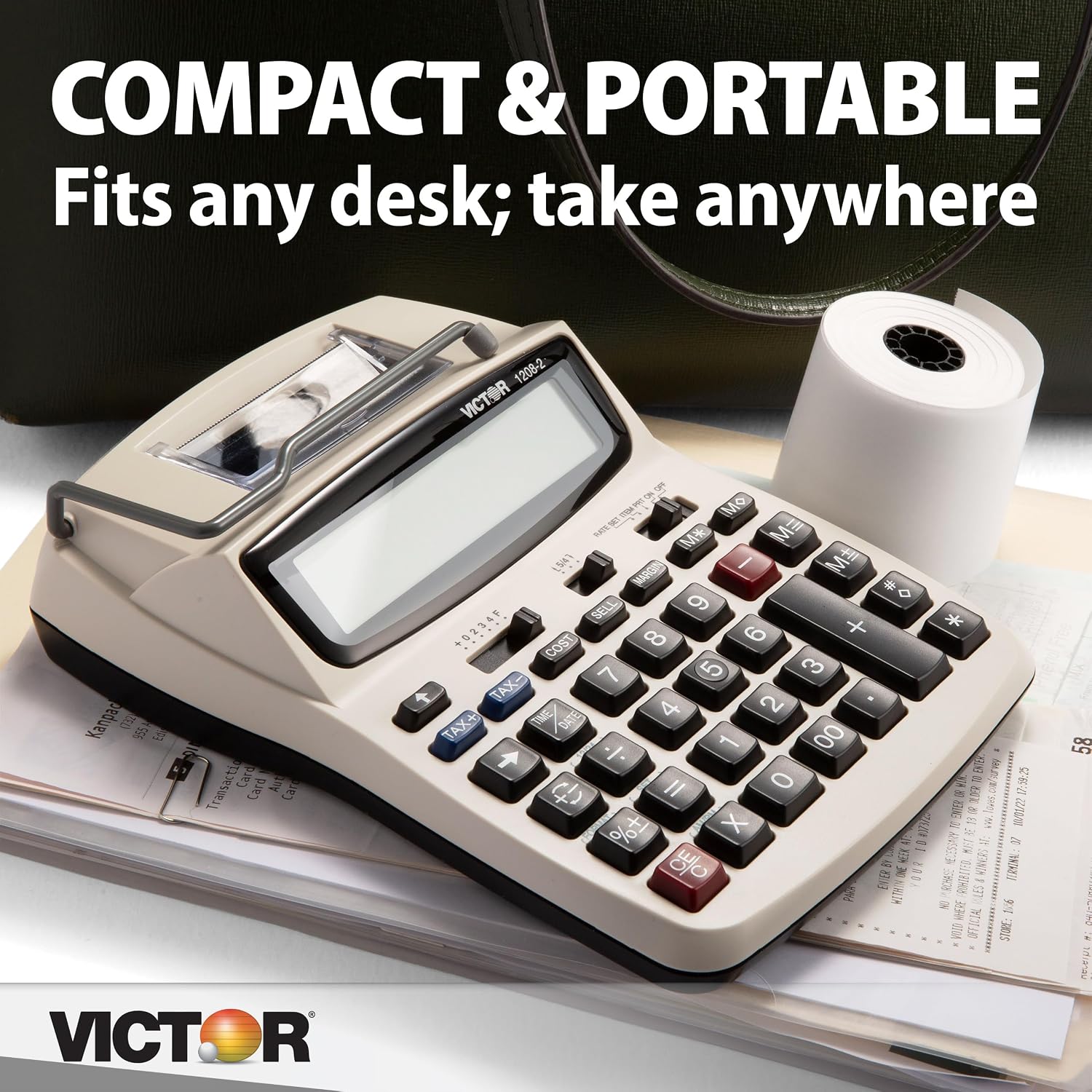 Victor 1208-2 Printing Calculator with 12-Digit Display, Black photo 4