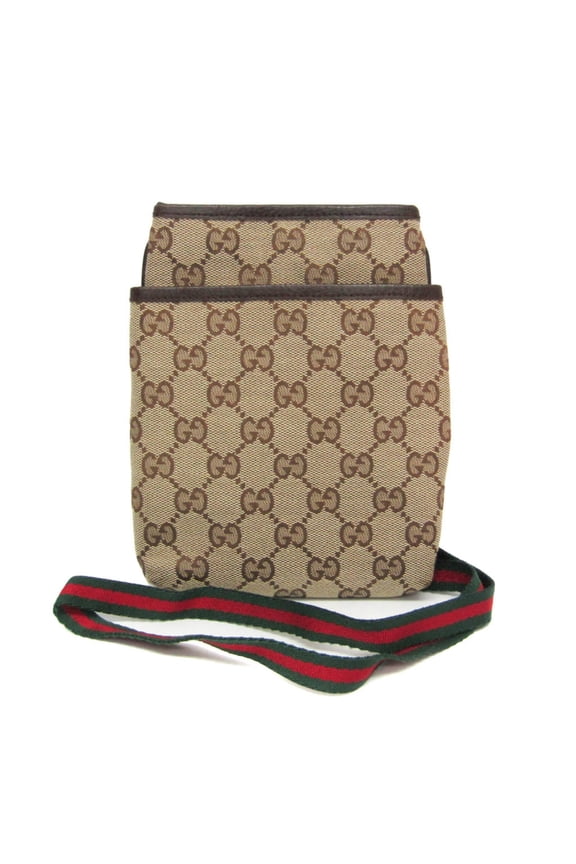 Pre-Owned Gucci GG Canvas Sherry Line 141863 Women's GG Canvas Shoulder Bag
