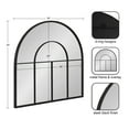 thumbnail image 3 of Kate and Laurel Solei Modern Metal Windowpane Arch Mirror, Black, 30 x 30, Minimal Iron Traditional Window Wall Mirror with Simple Overlay and Sleek Frame, 3 of 8