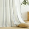 thumbnail image 6 of NICETOWN Blue Striped Curtains for Living Room, Linen Curtains Light Filtering Back Tab Farmhouse Rustic Drapes for Bedroom, 52"x84", 2 Panels, 6 of 9