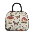 thumbnail image 2 of Obrewu Mushroom and Butterfly Lunch Bag for Adult, Insulated, Leakproof, Oxford Cloth, 2 of 7