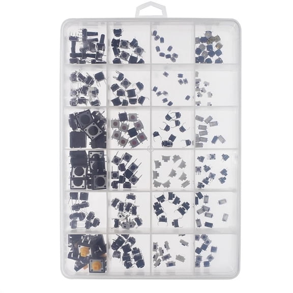 25 Value Tactile Push Button Switches Kit 250Pcs Multiple Size For Electronics