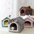 thumbnail image 2 of Foldable Dog House Kennel Bed Mat For Small Medium Dogs Cats Winter Warm Cat bed Nest Pet Products Basket Pets Puppy Cave Sofa ShopWise Round, 2 of 29