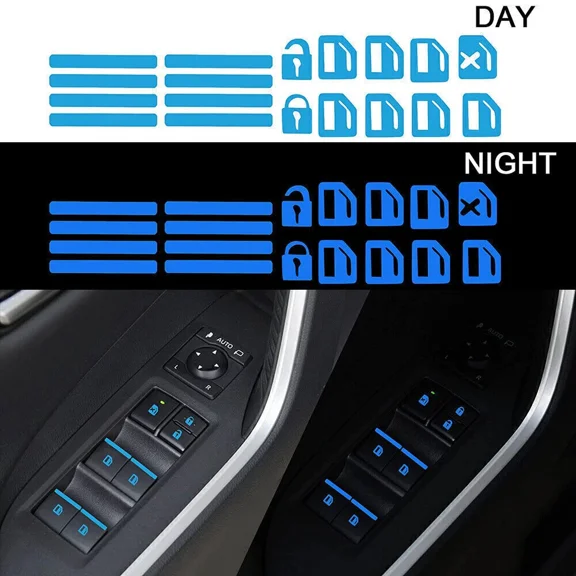 Door Window Switch Luminous Sticker Night Safety Accessories Blue Car Sticker