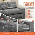 thumbnail image 5 of Centilab Folding Sofa Bed, Convertible Sleeper Couch, 3 in 1 Loveseat Sofa with Pillows, Pull Out Floor Couch for Living Room Bedroom Lounge, Gray, 5 of 9