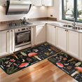 thumbnail image 3 of Kitchen Rugs Sets Of 2,Colorful Mushroom Leaf Black Pattern Anti Fatigue Kitchen Mat Rugs Non Slip Washable,Decorative Kitchen Floor Mats for Kitchen,Sink,Laundry,17"x47"+17"x47", 3 of 5