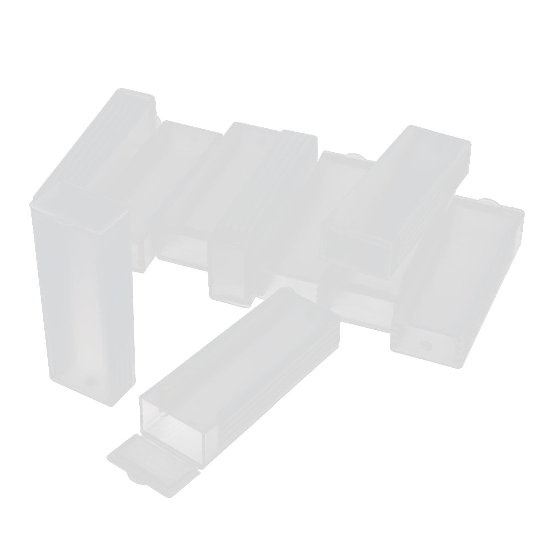 10pcs Microscope Slide Box Hold 5 standard microscope slides Plastic Clear White 