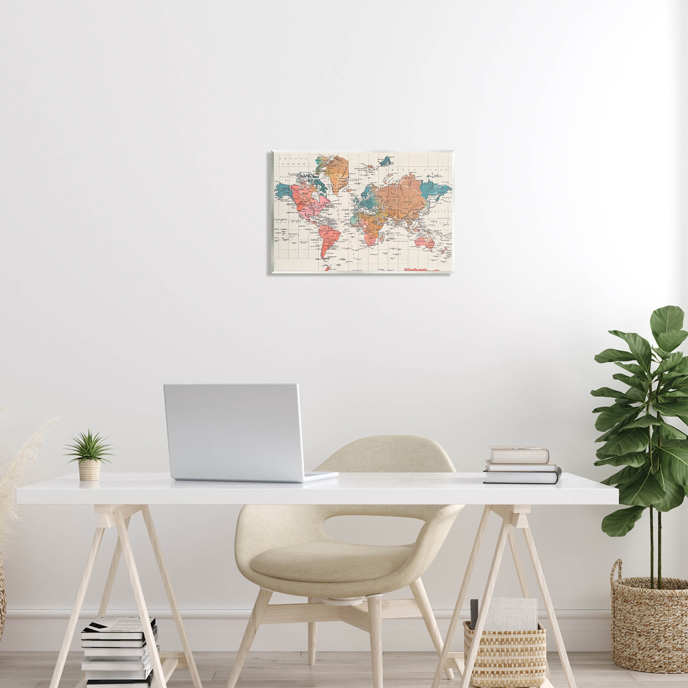 Stupell Industries Detailed Boho World Map Graphic Art Unframed Art Print Wall Art, Design by Elizabeth Medley