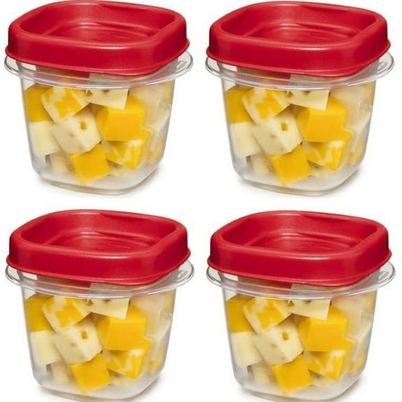 Rubbermaid Easy Find Lid, 0.5 Cup, Set of 4, Plastic Food Storage Containers