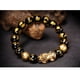 thumbnail image 1 of Pulsera de riqueza de obsidiana negra con pulsera de amuleto rico de la suerte Pi Xiu dorado, 1 of 12