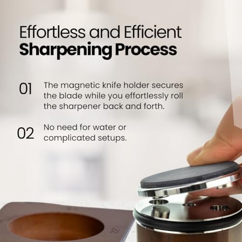 Rolling Knife Sharpener Kit – Manual Knife Sharpeners with Magnetic Holder – Kitchen Knives Sharpener with Diamond & Corundum Discs – 15°, 18°, 20° & 22°$$Home Decor, Kitchen, & Other