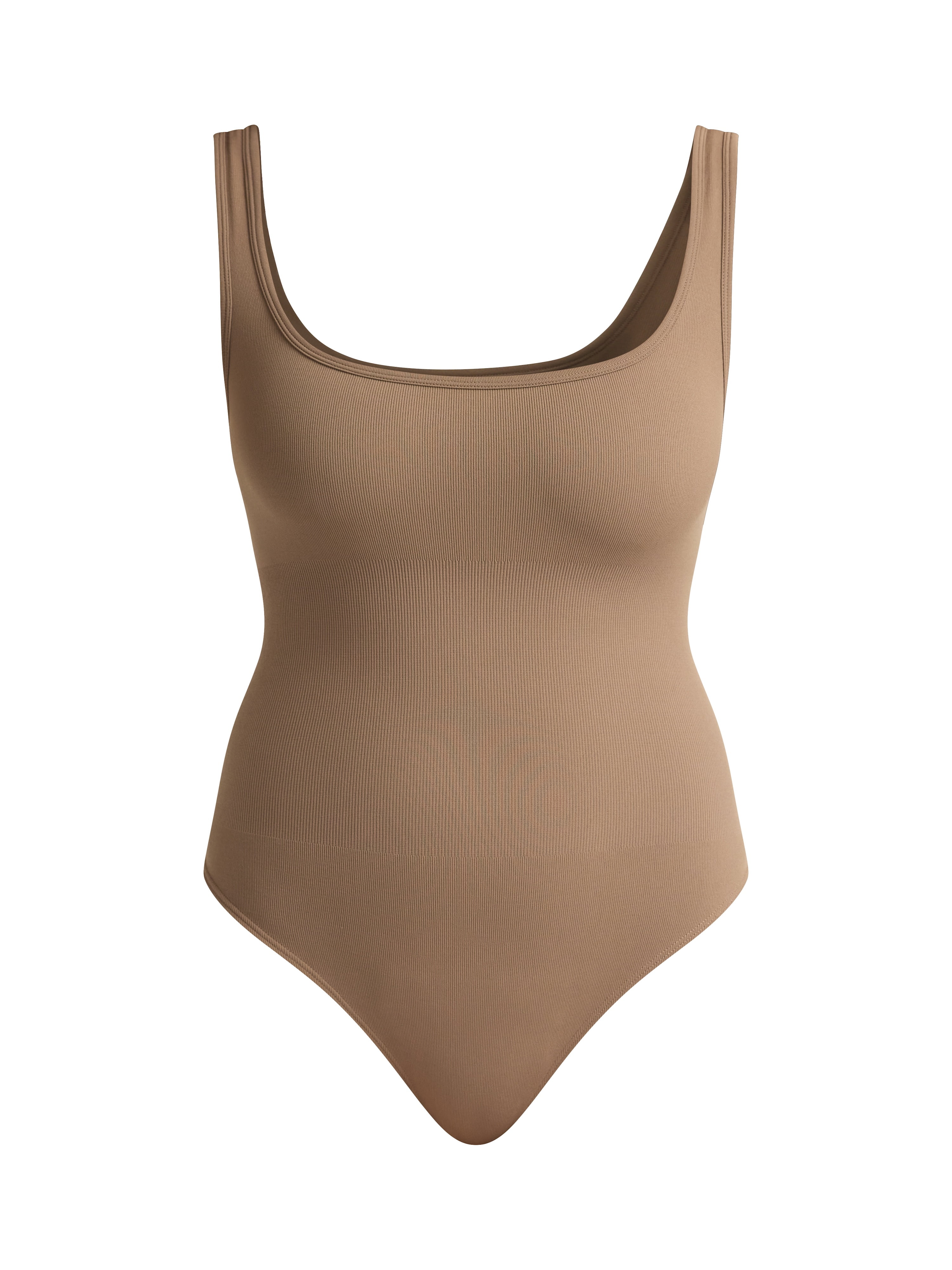 Joyspun Women's Seamless Slimming Square Neck Tank Bodysuit, 2-Pack, Sizes S-XXXL