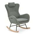 thumbnail image 6 of Smilegend Modern Upholstered Rocker Glider Chair with Adjustable Headrest & Pocket - Comfy Chair for Nursery, Bedroom, Living Room - Rubber wood, Various Colors, 6 of 8