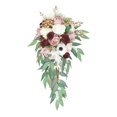 thumbnail image 2 of Ramo de boda de rosas artificiales románticas, cesta para niña, boda perfecl ramos de novia, 2 of 8