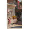 thumbnail image 2 of Jan Ciągliński 11x18 Black Ornate Wood Framed Double Matted Museum Art Print Titled - Street Fragment. from the Journey to Constantinople (1893), 2 of 5