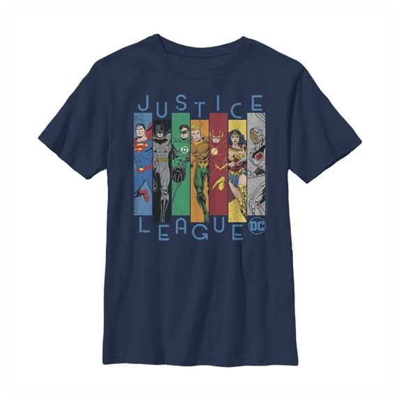 Boy's Justice League Gang is Here  Graphic Tee Navy Blue Medium