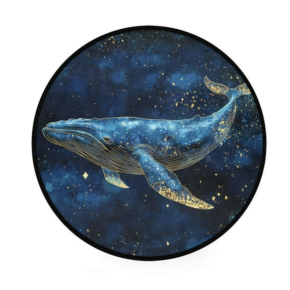 BZSMCE Round Decorative Floor Mat Cosmic Blue Pattern 36.2IN