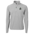 thumbnail image 2 of Men's Cutter & Buck Gray Utah State Aggies Adapt Eco Knit Hybrid Recycled Quarter-Zip Pullover Top, 2 of 3