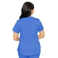 thumbnail image 3 of MED COUTURE Women V-Neck Shirttail Top, Color: Ceil, Size: 2XL (7459-CEIL-2XL), 3 of 5