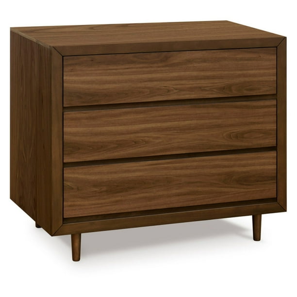 Ubabub Nifty 3 Drawer Dresser Walnut, Horizontal Dresser Under 100