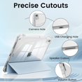 thumbnail image 4 of Clear Back Trifold Stand Cover for iPad Air 11" M2/M3/M4 & Air 4/5 10.9", Slim Smart Case with Apple Pencil Slot Auto Sleep Wake, Sky Blue, 4 of 9