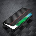 thumbnail image 6 of for Samsung Galaxy S21 FE 5G Case, Carbon Fiber Premium PU Leather Ultra Thin Shookproof Anti-Fall Folding Screen Phone case Compatible with Galaxy S21 FE 5G, Vertical Red Line, 6 of 8