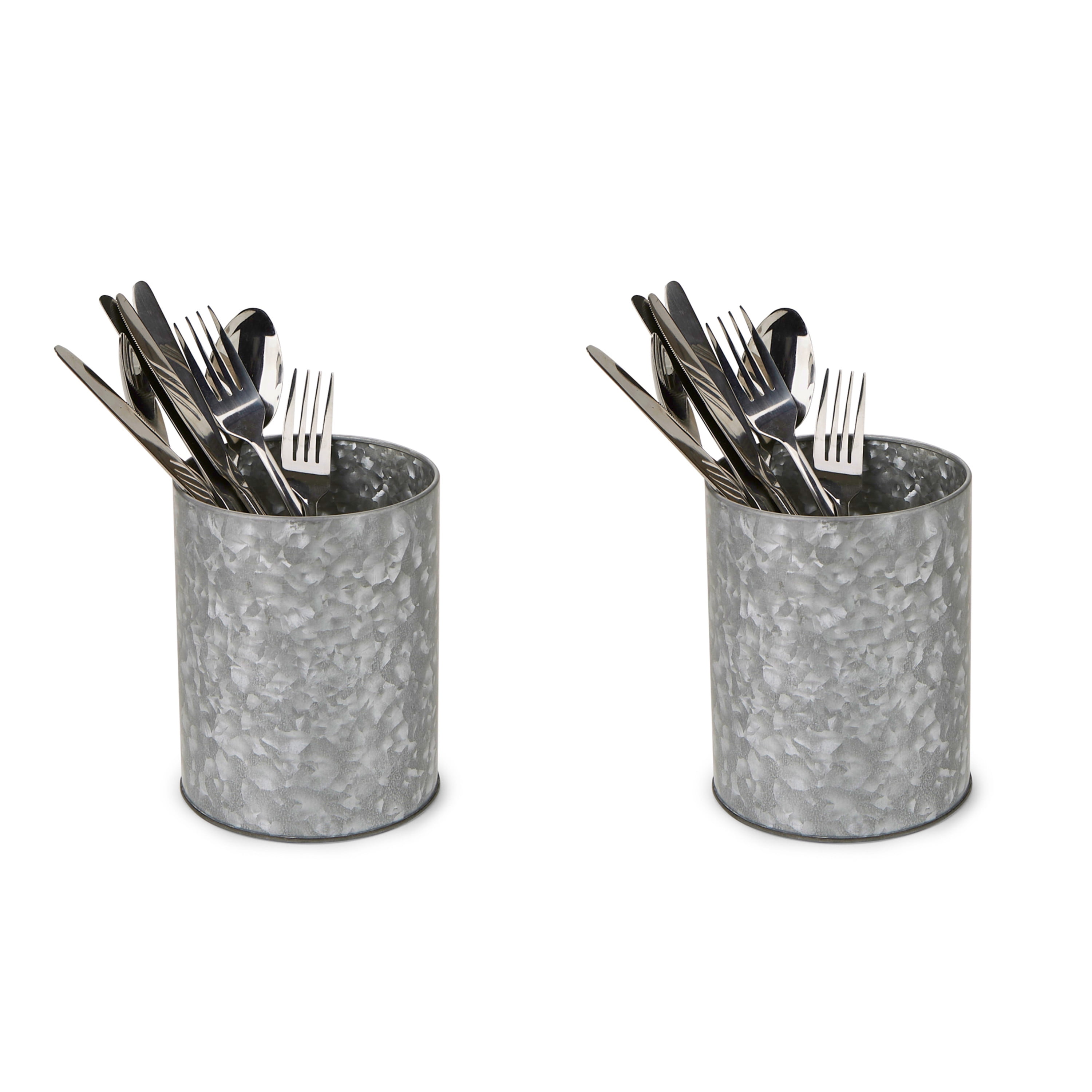 Mind Reader Galvanized Utensil Holder, Serve Ware Holder, Kitchen