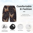 thumbnail image 3 of Naloa Butterfly1 Print Men Swim Trunks with Compression Liner ,Board Shorts,Men's Swim Shorts with Drawstring and Elastic Waistband-Medium, 3 of 6
