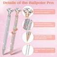 thumbnail image 5 of Qianfeng 6 Pcs Glitter Pens with Rhinestone for Wedding Favors, Black Ink Ballpoint Pen 1.0mm Point, 5 of 11