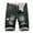 Black, variant on WREESH Men's Denim Shorts Zipper Elastic Slim Casual Denim Shorts Play Wrap Ripped Mid-Length Shorts Jean Shorts Black