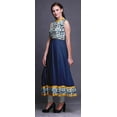 thumbnail image 3 of Bimba Indigo Blue2 Shibori Indian Long Kurti For Women Party Wear Printed Sleeveless Anarkali Kurti Dress Small, 3 of 6