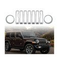 thumbnail image 3 of 9Pcs Front Grille Trim Inserts Grill Cover for Wrangler JL JLU Sports 2018-2023 Chrome Headlight De, 3 of 5
