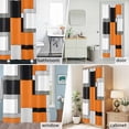 thumbnail image 6 of Orange Black Patchwork Fabric Shower Curtain Abstract Art Washable Shower Curtains for Bathroom, Waterproof Bath Curtain with Hooks Home Decor 72x72in, 6 of 8