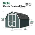 thumbnail image 3 of Little Cottage Co. 8x16 Classic Gambrel Barn with 4 ft. Sidewalls, Outdoor Wood Storage Shed Do-It-Yourself Precut Kit, 3 of 13