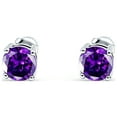 thumbnail image 3 of 4mm Solitaire Screw Back Stud Earring Round Simulated CZ Solid 925 Sterling Silver, 3 of 5
