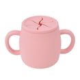 thumbnail image 1 of Vaso para bebés irrompible de color rosa con dos asas: entrenador portátil perfecto para niños, 1 of 8