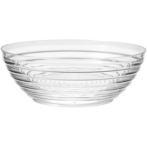 EcoQuality 2.5 Quart Clear Plastic Bowl – Disposable Ringed Serving Bowl for Salads Snacks Fruits and Party Foods, Elegant Round Design for Catering Events and Gatherings (2)