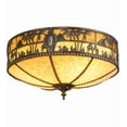 thumbnail image 5 of Meyda Tiffany 160257 Camel 3 Light 16" Wide Flush Mount Bowl Ceiling Fixture - Brass, 5 of 7