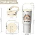 thumbnail image 4 of 30 Oz Tumbler Rainbow Text Tumbler with Lid and Straw, Birthday Gift Cup for Friend Women Men Coffee Travel Mug Thanksgiving Day Halloween Christmas Gift Water Bottle, 4 of 7