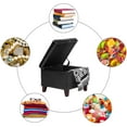 thumbnail image 2 of Homebeez Faux Leather Square Storage Ottoman with Wood Legs for Living Room Coffee Table, Black, 2 of 12