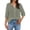 Grey, variant on Womens Fashion Seven Quarter Sleeve Solid Cotton Linen Pleated Top Casual Blouse Shirt