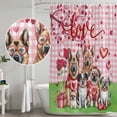 thumbnail image 4 of Valentine's Day Shower Curtain Set - Long 72" x 84" Washable Bathtub Curtain with 12 Hooks, Funny Dogs Love Roses Spring Pink Plaid Waterproof Fabric Stall Shower Curtains for Bathroom/Bathtub Décor, 4 of 6