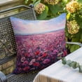 thumbnail image 5 of Spring Red Flowers Throw Pillow Cover Pastoral Oil Painting Texture Cotton Linen Cushion Cover Throw Pillow Case with Invisible Zipper for Couch Sofa Bed Chair Car 24x24 Inch, 5 of 9