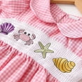 thumbnail image 4 of MEZZALL Toddler Girls Short Sleeve Plaid Cartoon Embroider Dress Casual Dresses Adorable Sundress, 4 of 5