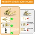 thumbnail image 3 of Matte Door Handles Interior Knurled Privacy Door Handles Heavy Duty Door Lever for Bedroom or Bathroom Reversible Keyless for Left Right Handed Doors AM, 3 of 7
