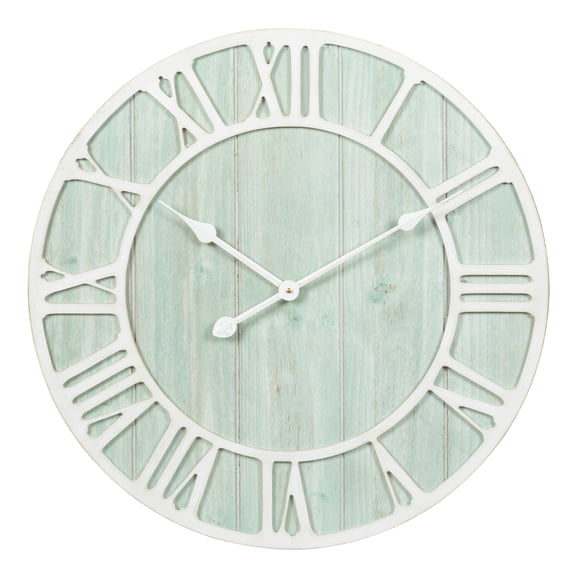 La Crosse Clock 23.5-Inch Harbor Tides Green-Blue Coastal Quartz Wall Clock,  404-4060