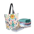 thumbnail image 2 of FORMRS Womens Canvas Tote Bag with Zipper Inner Pocket Shoulder Handbag, Abstract Floral, 2 of 7