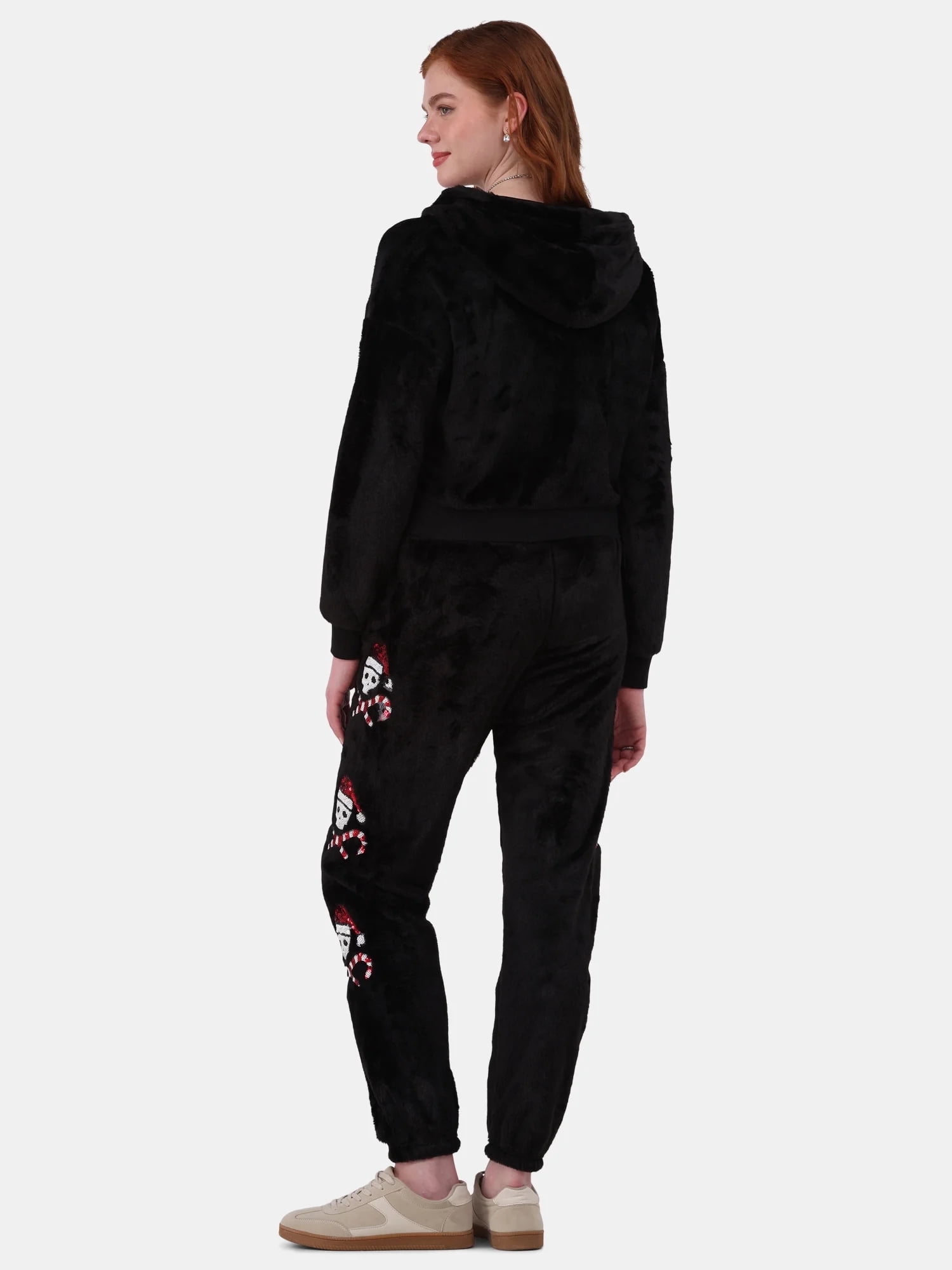 No Boundaries Faux-Fur Christmas Track Suit, 2-Piece, Women's and Women's Plus