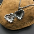 thumbnail image 4 of Jingting Heart Shaped Pendant Silver Necklace, Steel, 4 of 8