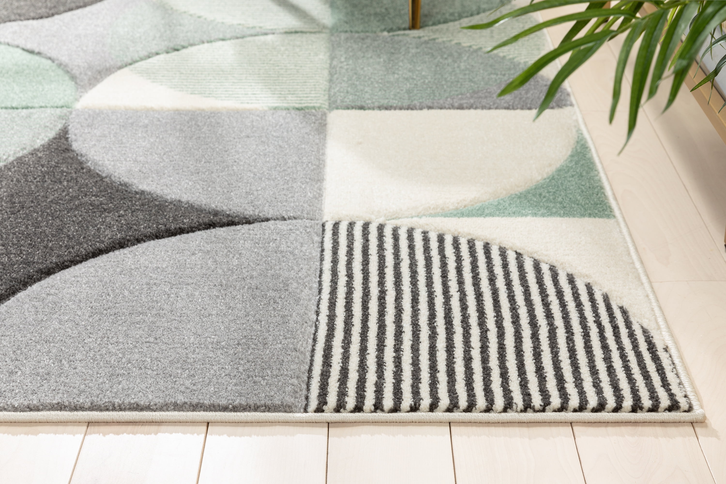 Well Woven Astrid Geometric Area Rug, 5.25' x 7.25', Dramatic High-Low Pattern, Easily Matchable Color Palette, Wood Floor Safe Backing